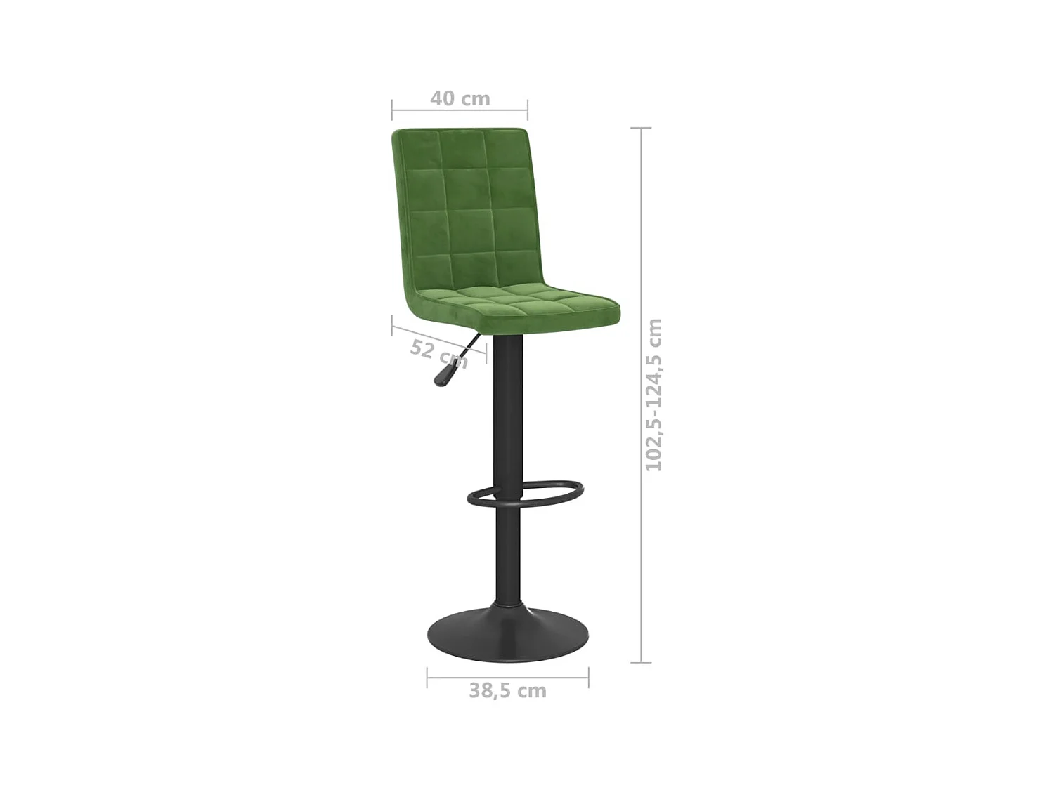 Tabouret de bar Vert foncé Velours