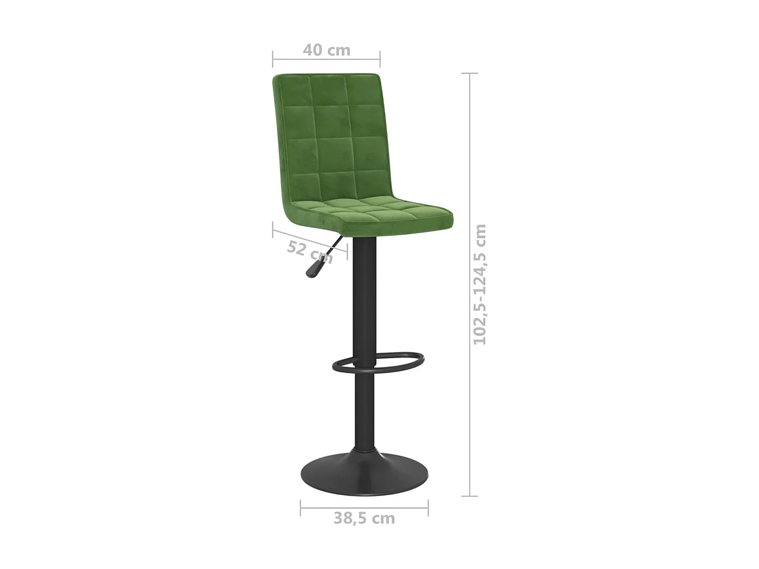 Tabouret de bar Vert foncé Velours