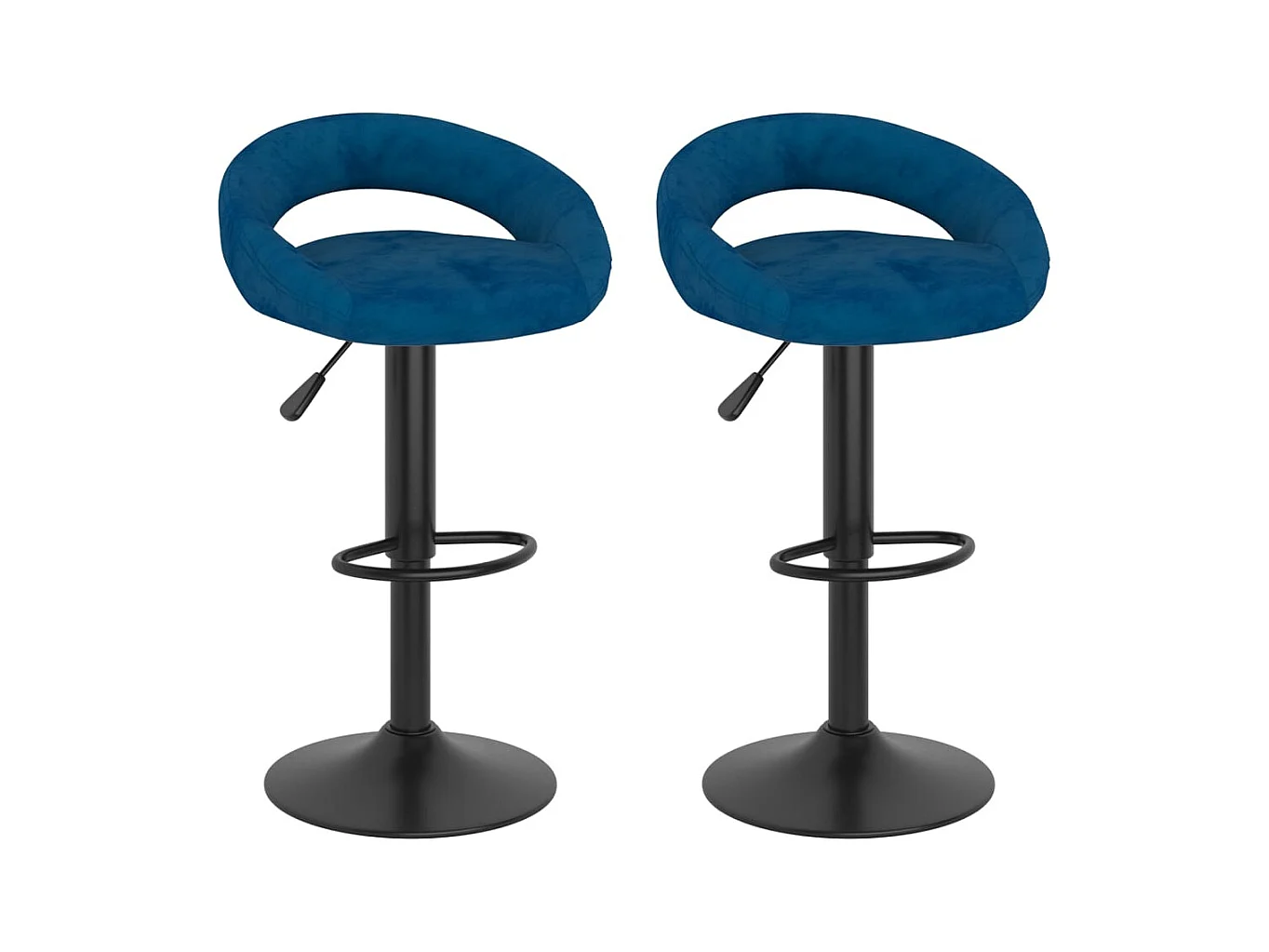 Tabourets de bar lot de 2 bleu velours