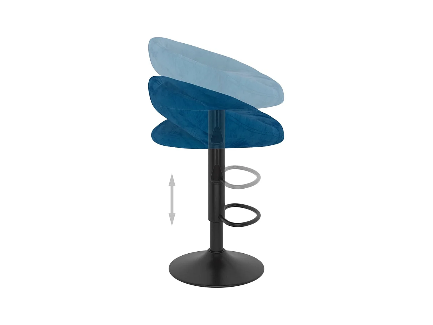Tabourets de bar lot de 2 bleu velours