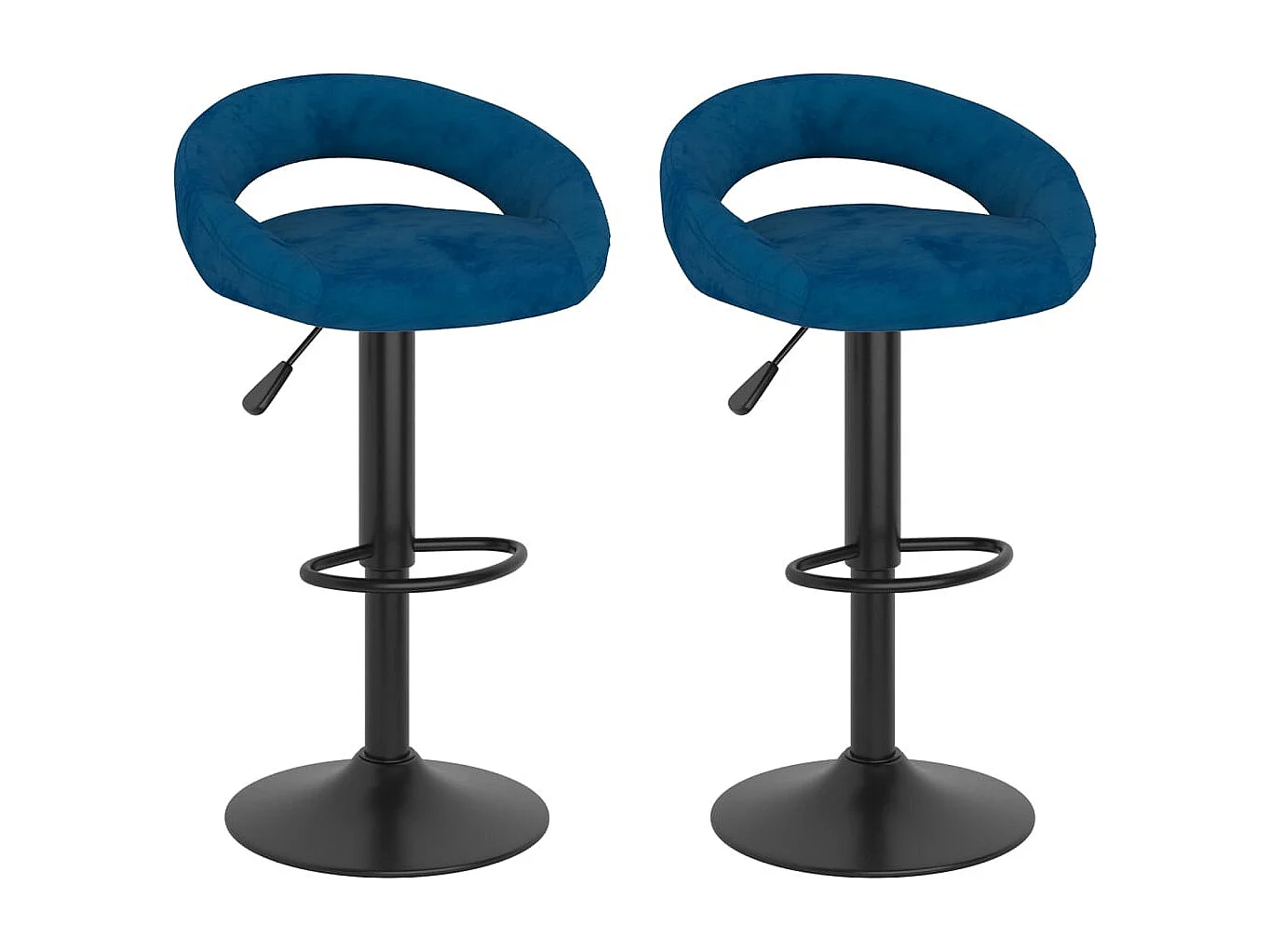 Barhocker 2 Stk. Blau Samt