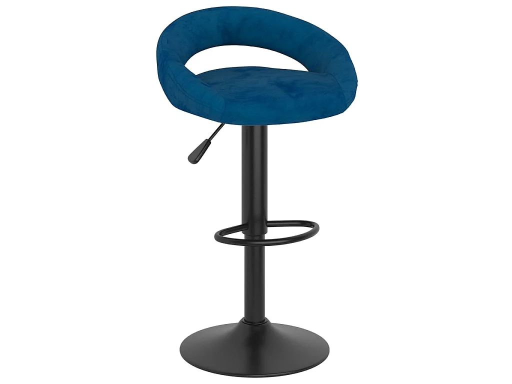 Tabourets de bar lot de 2 bleu velours