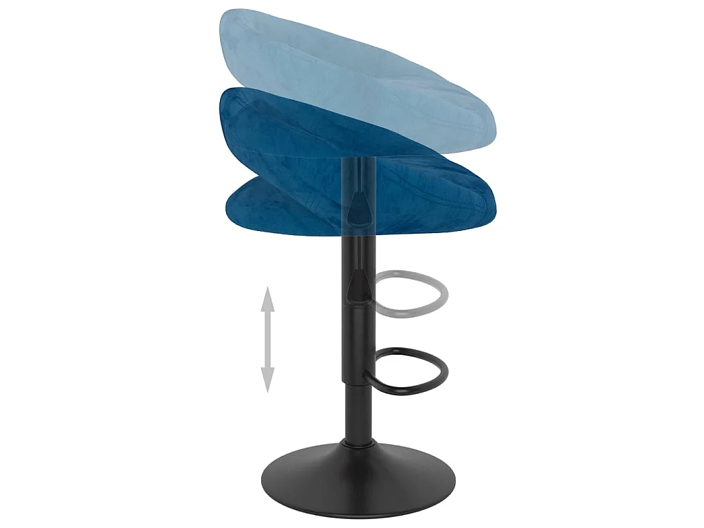 Tabourets de bar lot de 2 bleu velours