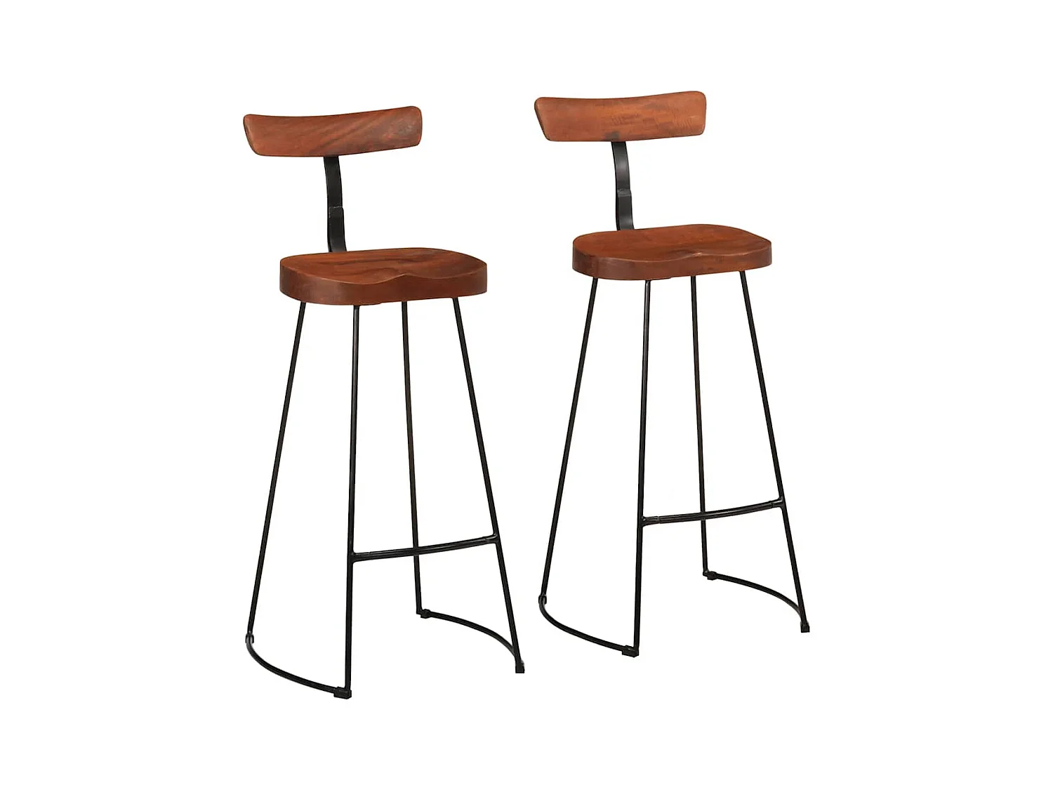 Tabourets de bar lot de 2 49x43x103 cm bois de manguier massif