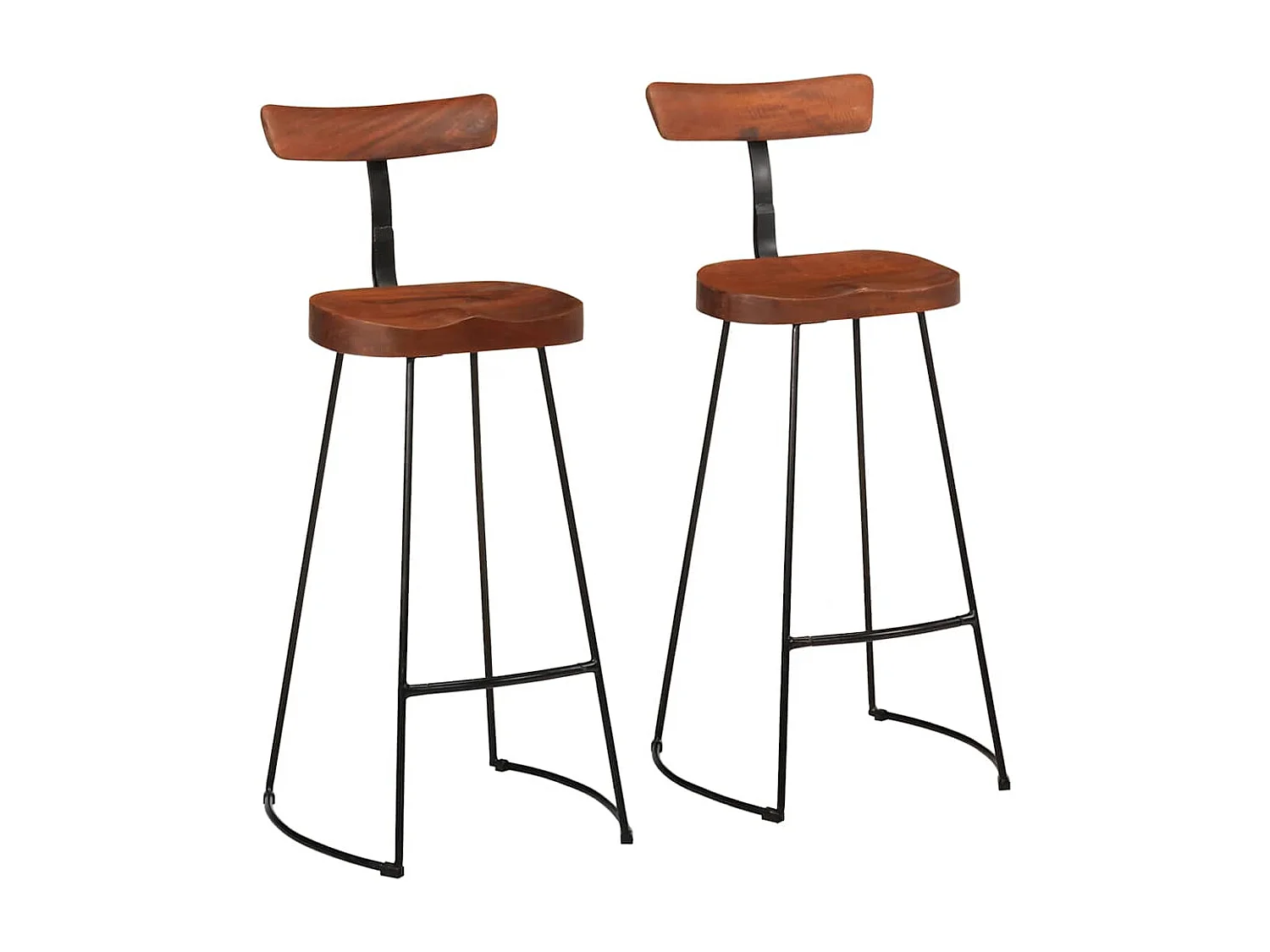 Barhocker 2 Stk. 49x43x103 cm Mango Massivholz