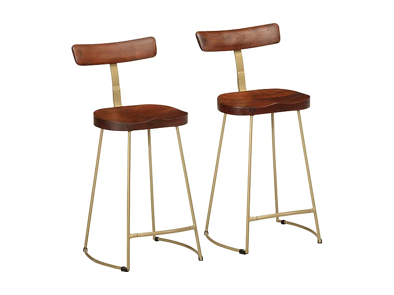 Tabourets de bar lot de 2 49x43x88 cm bois de manguier massif