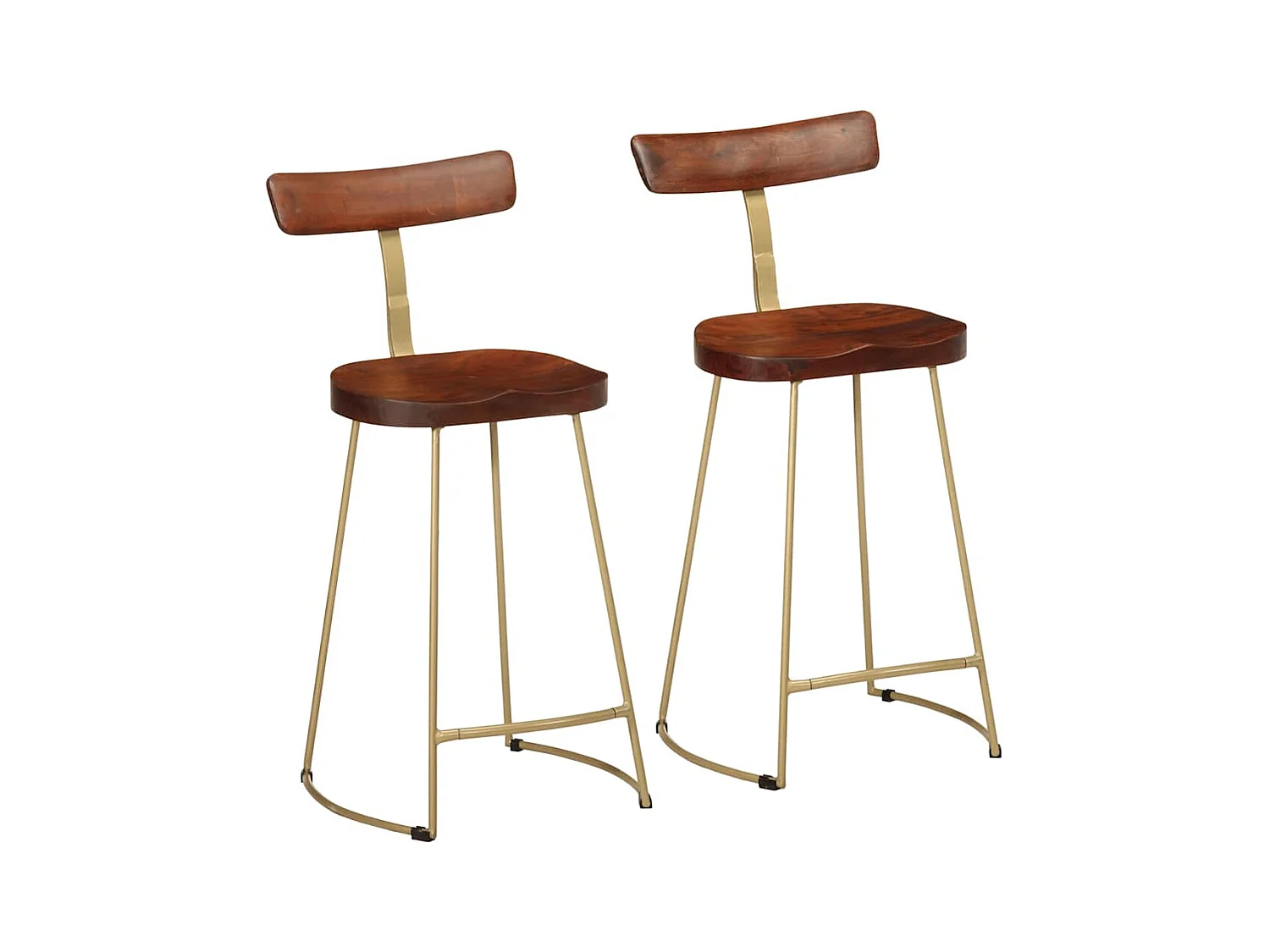 Tabourets de bar lot de 2 49x43x88 cm bois de manguier massif