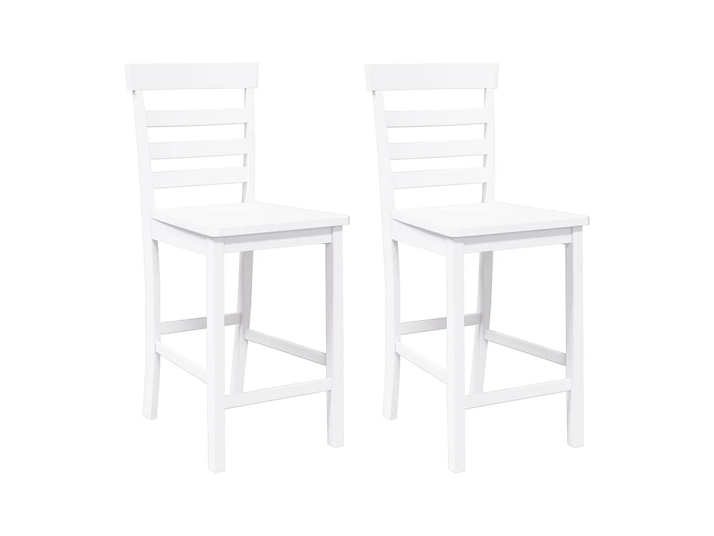 Bancos de bar 2 pcs madeira de seringueira maciça branco