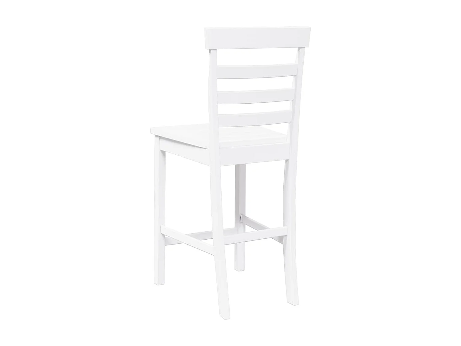 Tabourets de bar 2 pcs blanc bois massif d'hévéa