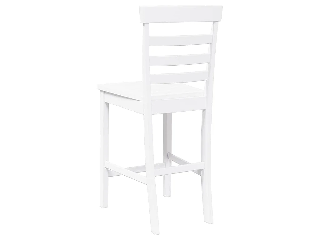 Tabourets de bar 2 pcs blanc bois massif d'hévéa