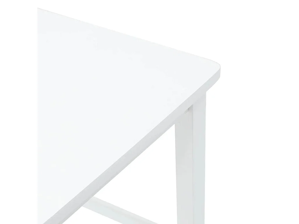 Tabourets de bar 2 pcs blanc bois massif d'hévéa
