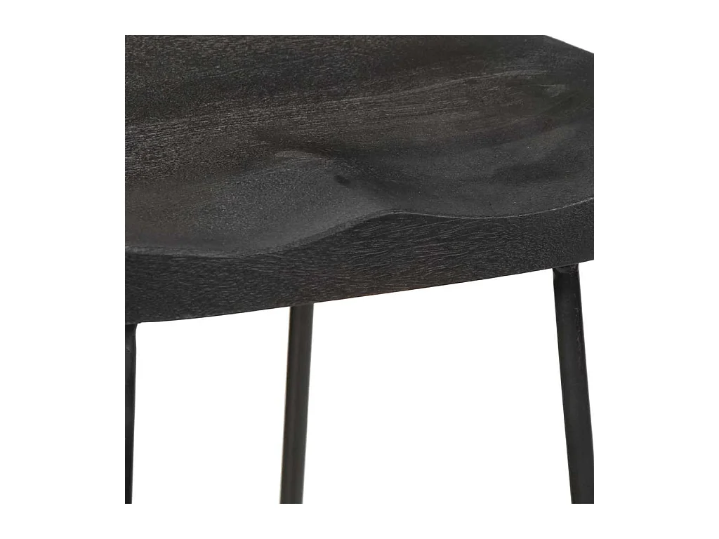 Tabourets de bar lot de 2 noir 45x40x78 cm bois manguier massif