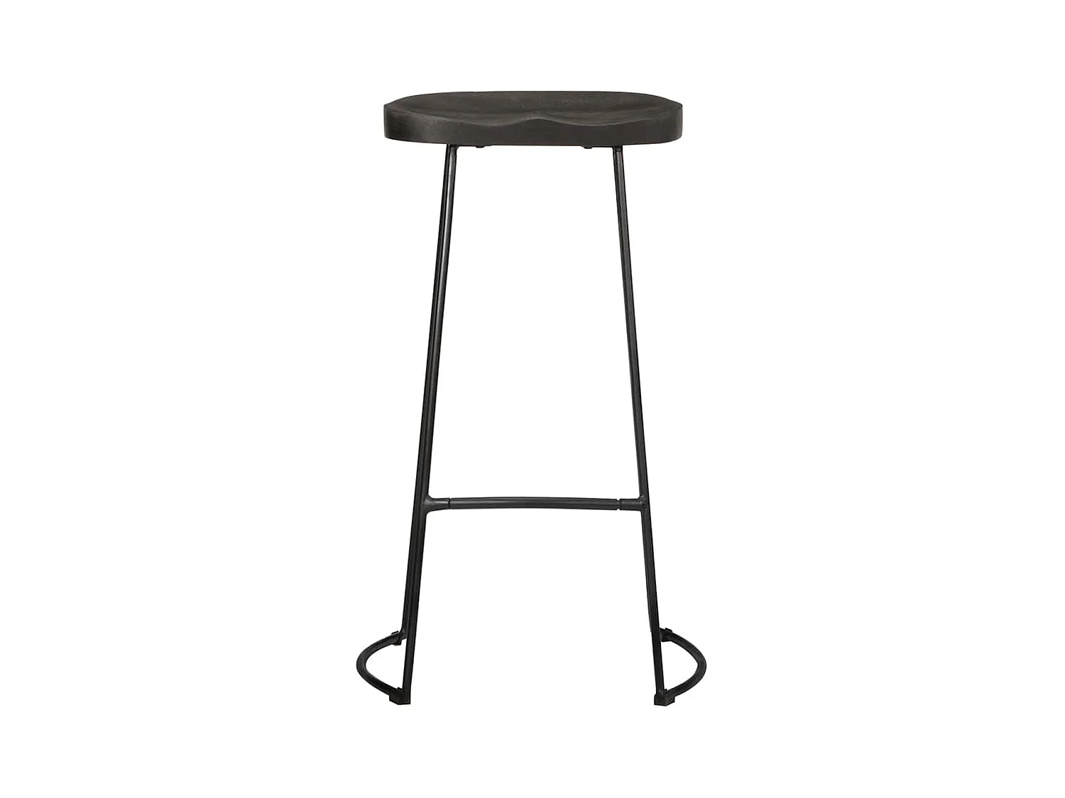 Barhocker 2 Stk. Schwarz 45x40x78 cm Mango Massivholz