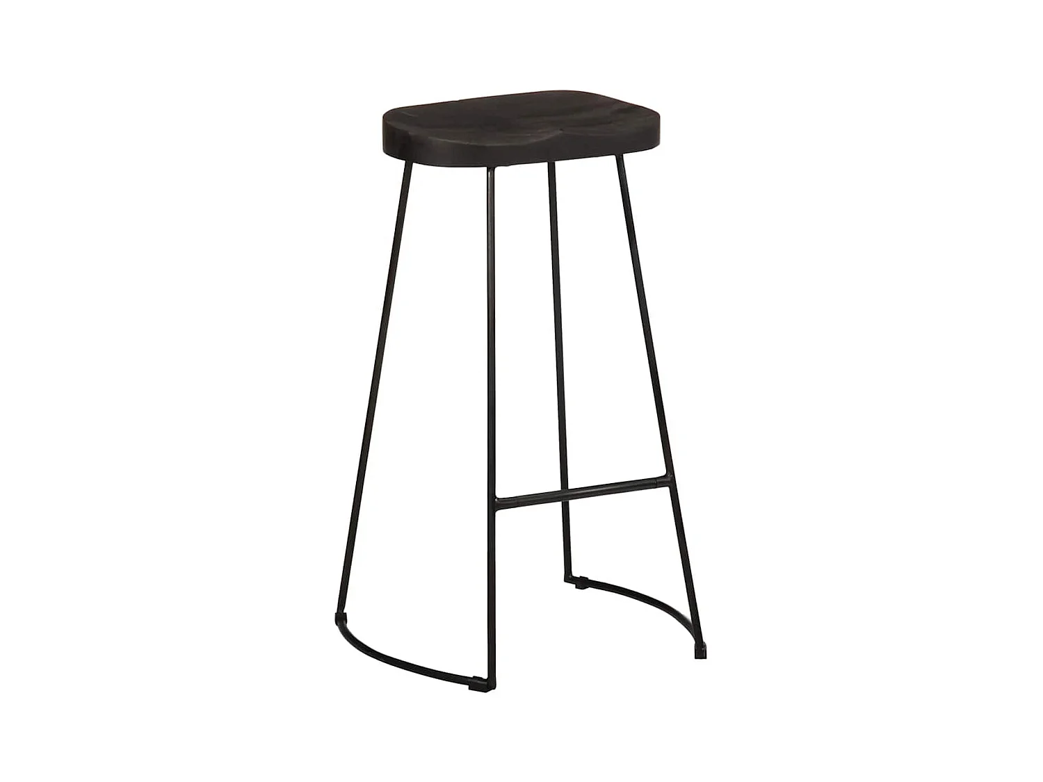 Barhocker 2 Stk. Schwarz 45x40x78 cm Mango Massivholz