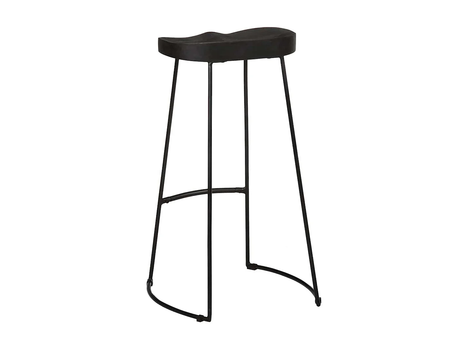 Tabourets de bar lot de 2 noir 45x40x78 cm bois manguier massif
