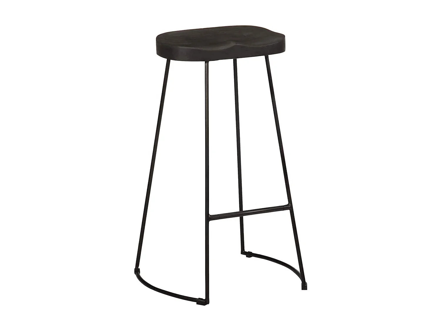 Tabourets de bar lot de 2 noir 45x40x78 cm bois manguier massif