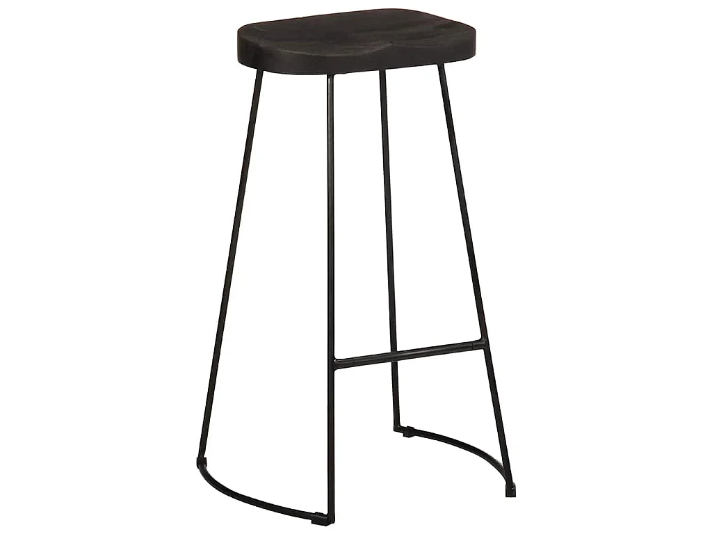 Tabourets de bar lot de 2 noir 45x40x78 cm bois manguier massif
