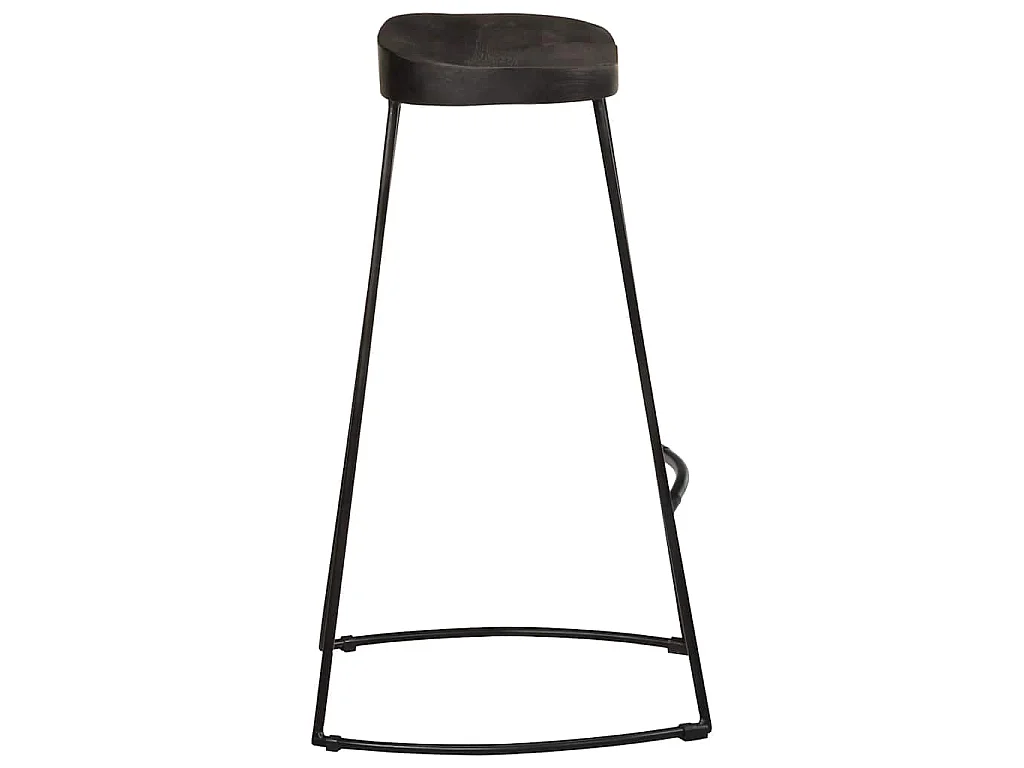Tabourets de bar lot de 2 noir 45x40x78 cm bois manguier massif