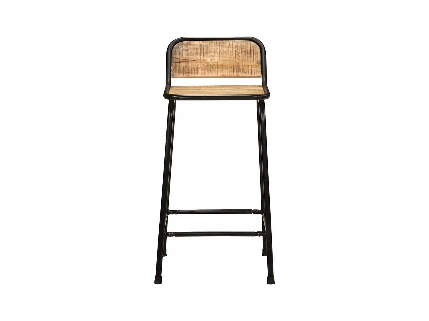 Tabourets de bar lot de 4 bois massif manguier brut