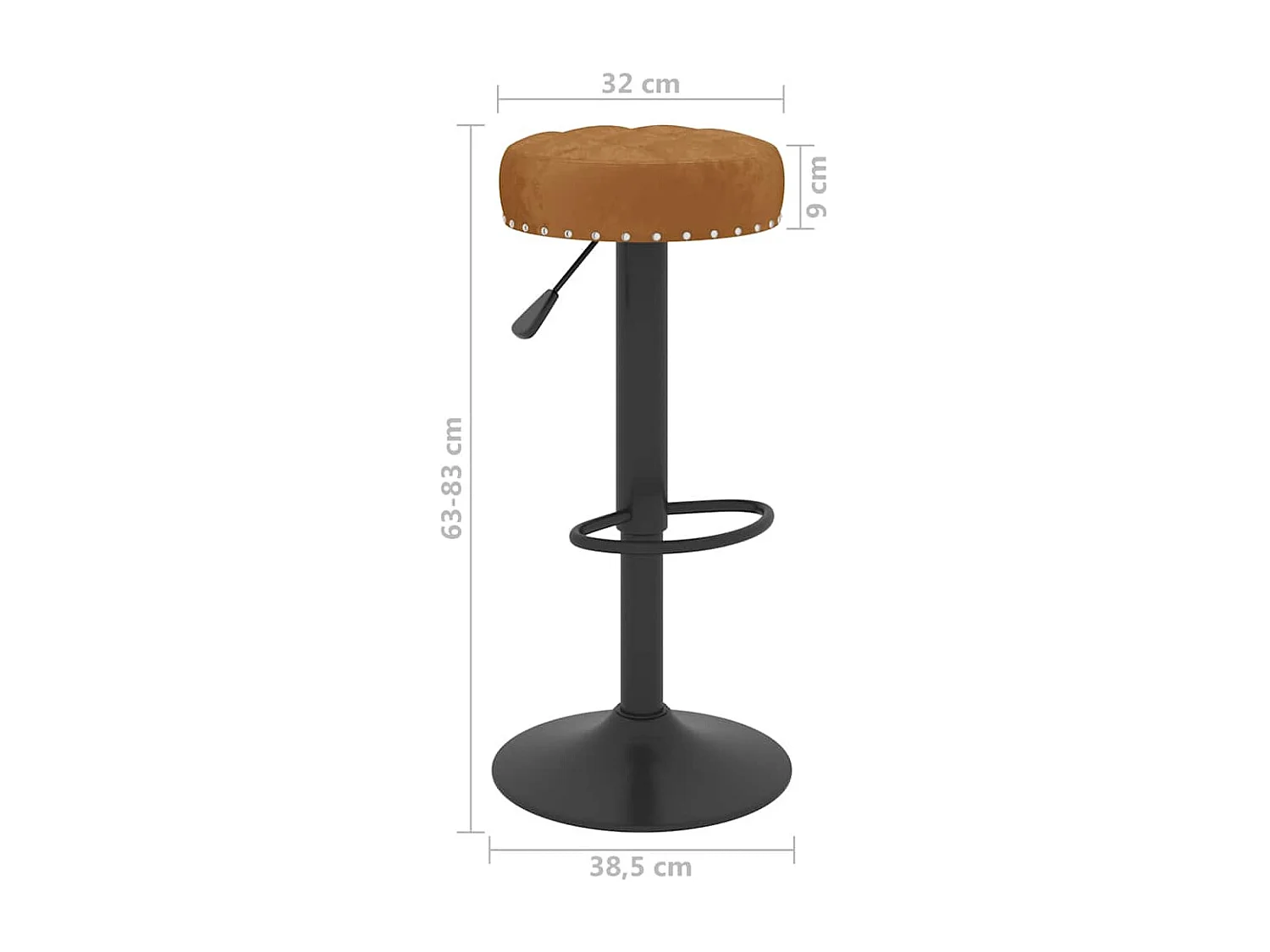 Tabourets de bar lot de 2 marron velours