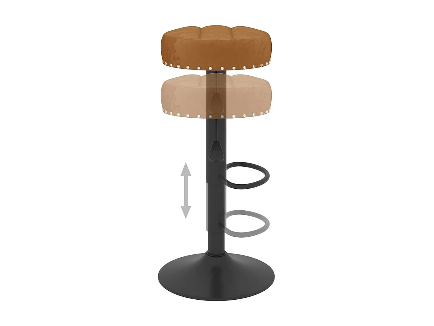 Tabourets de bar lot de 2 marron velours