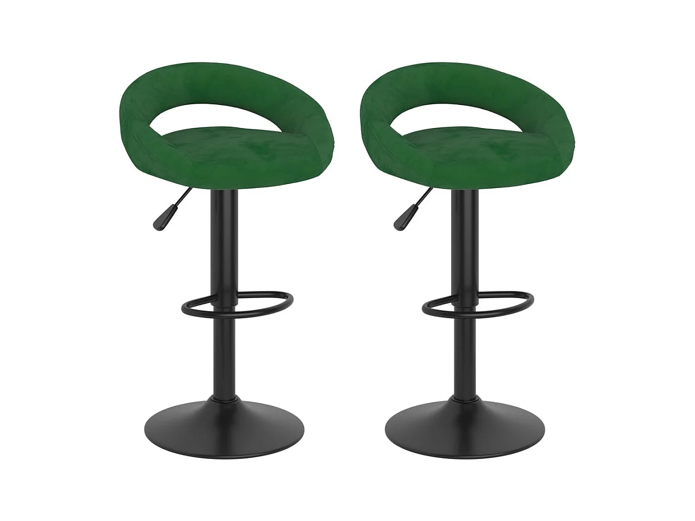 Tabourets de bar lot de 2 vert foncé velours