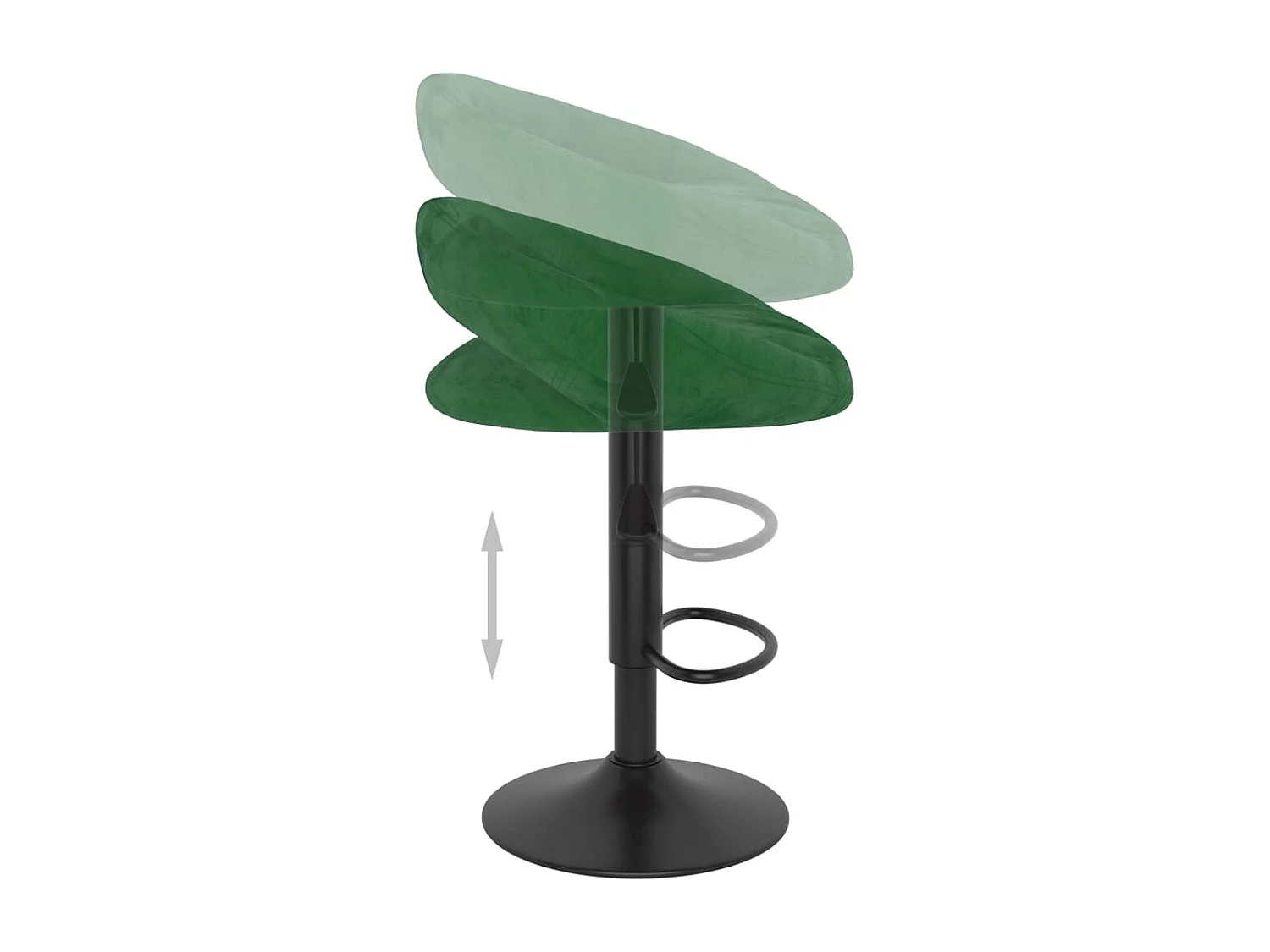 Tabourets de bar lot de 2 vert foncé velours