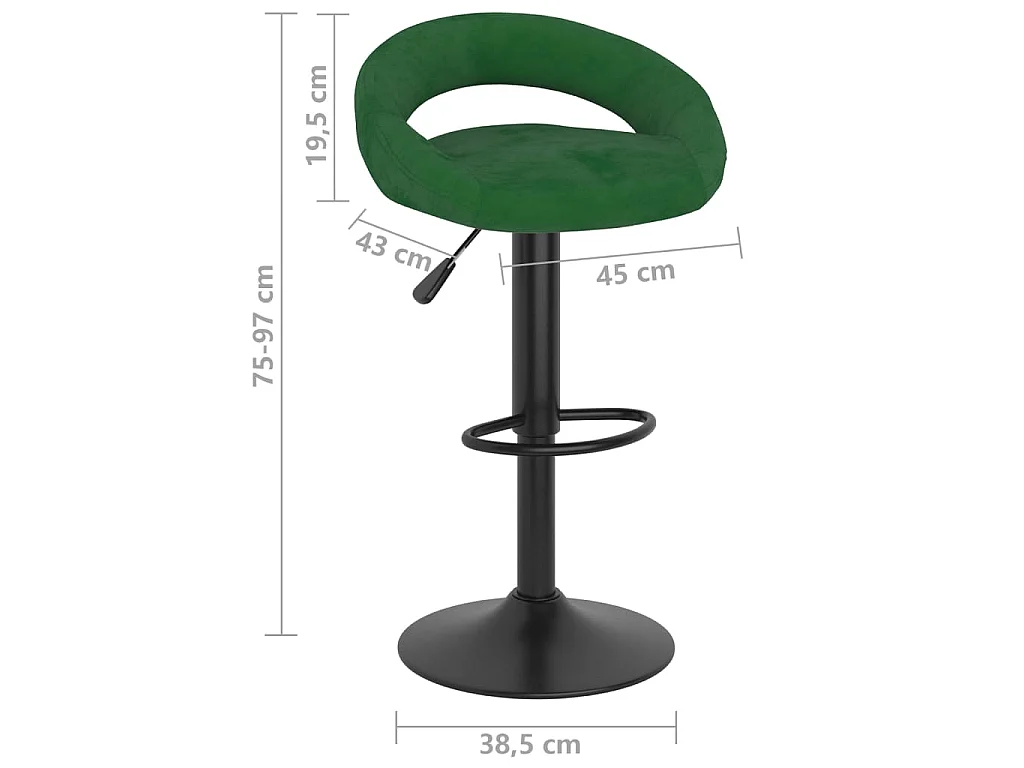 Taburetes de cocina 2 unidades terciopelo verde oscuro