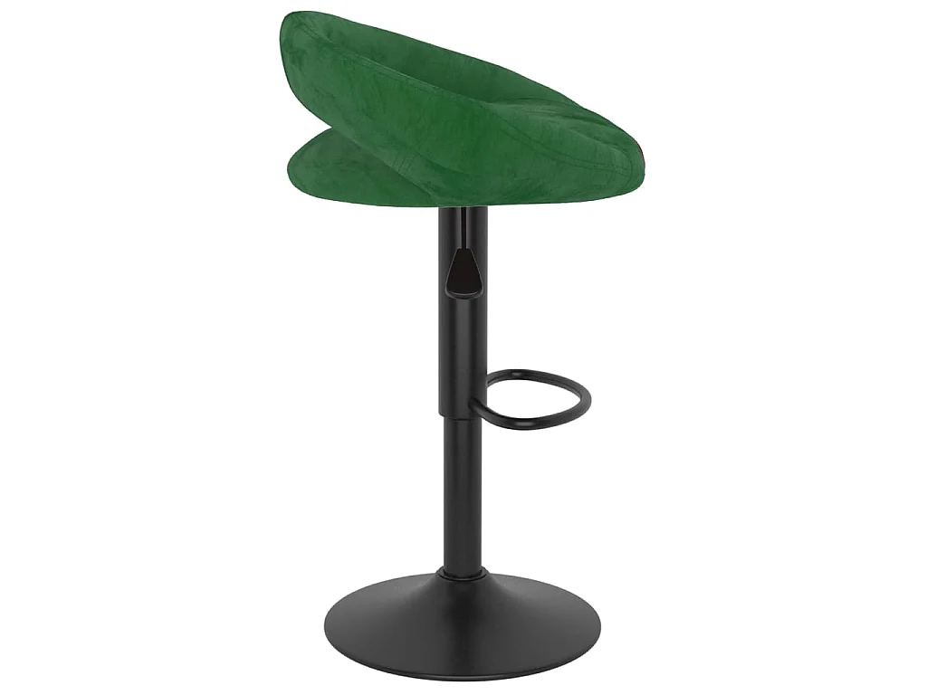 Tabourets de bar lot de 2 vert foncé velours