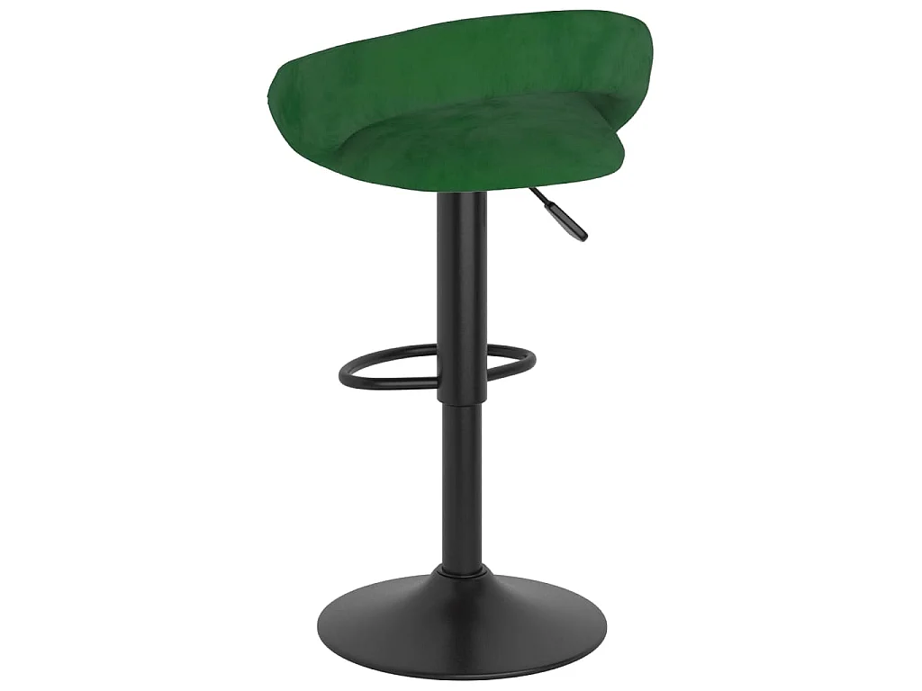 Tabourets de bar lot de 2 vert foncé velours