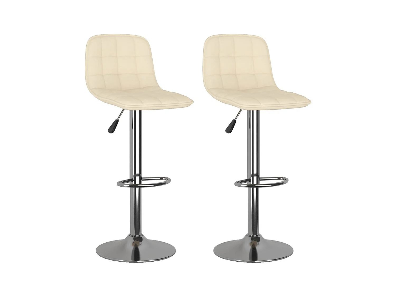 Barhocker 2 Stk. Creme Stoff