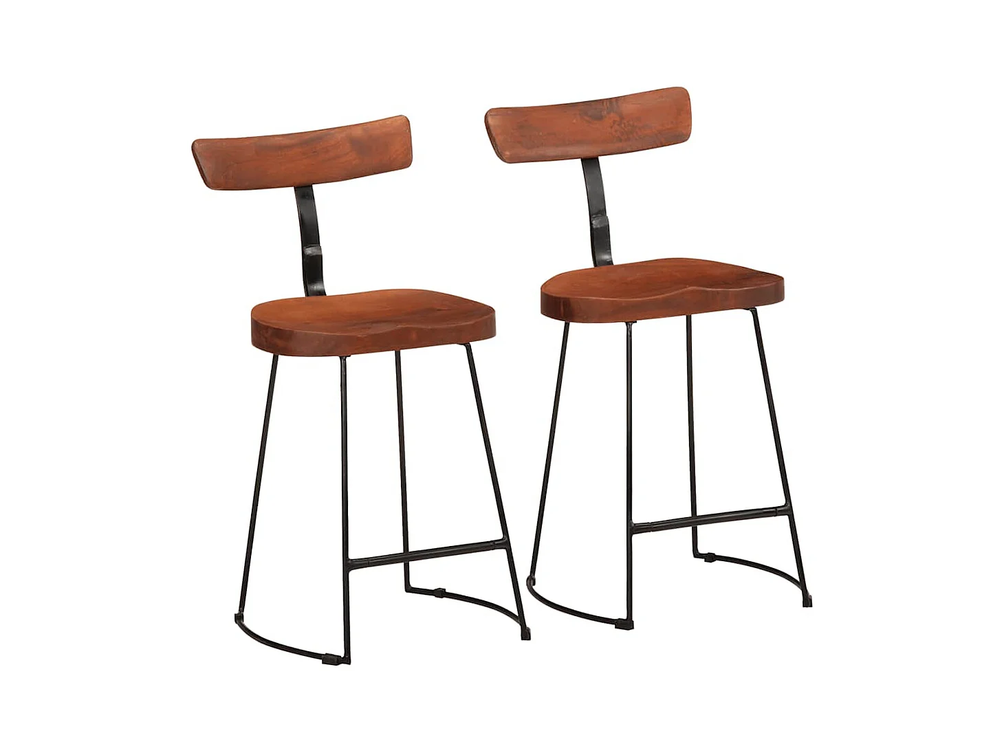 Tabourets de bar lot de 2 49x43x79 cm bois de manguier massif