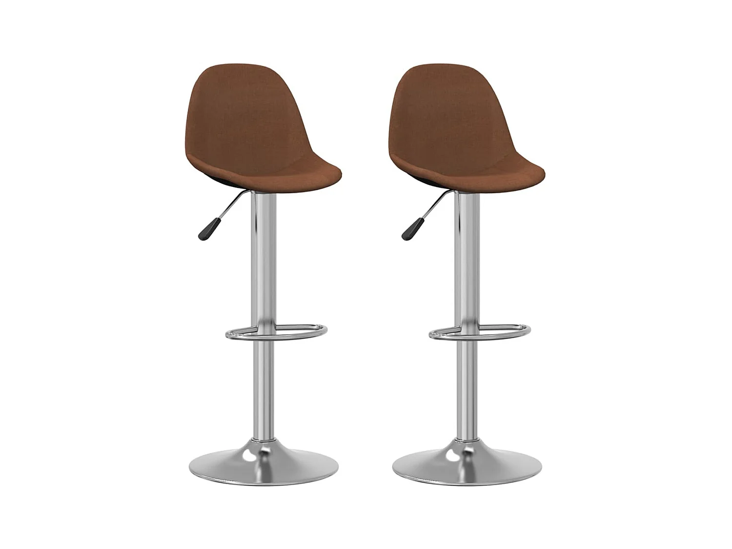 Tabourets de bar lot de 2 marron tissu