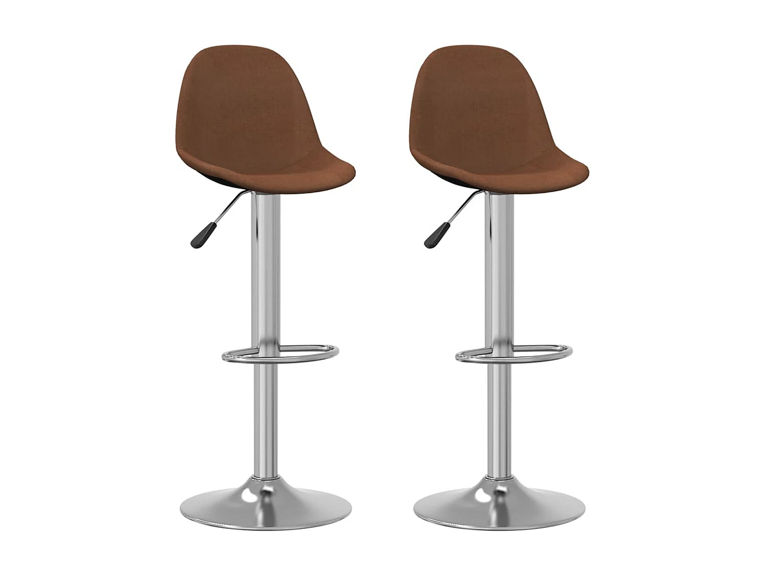 Tabourets de bar lot de 2 marron tissu