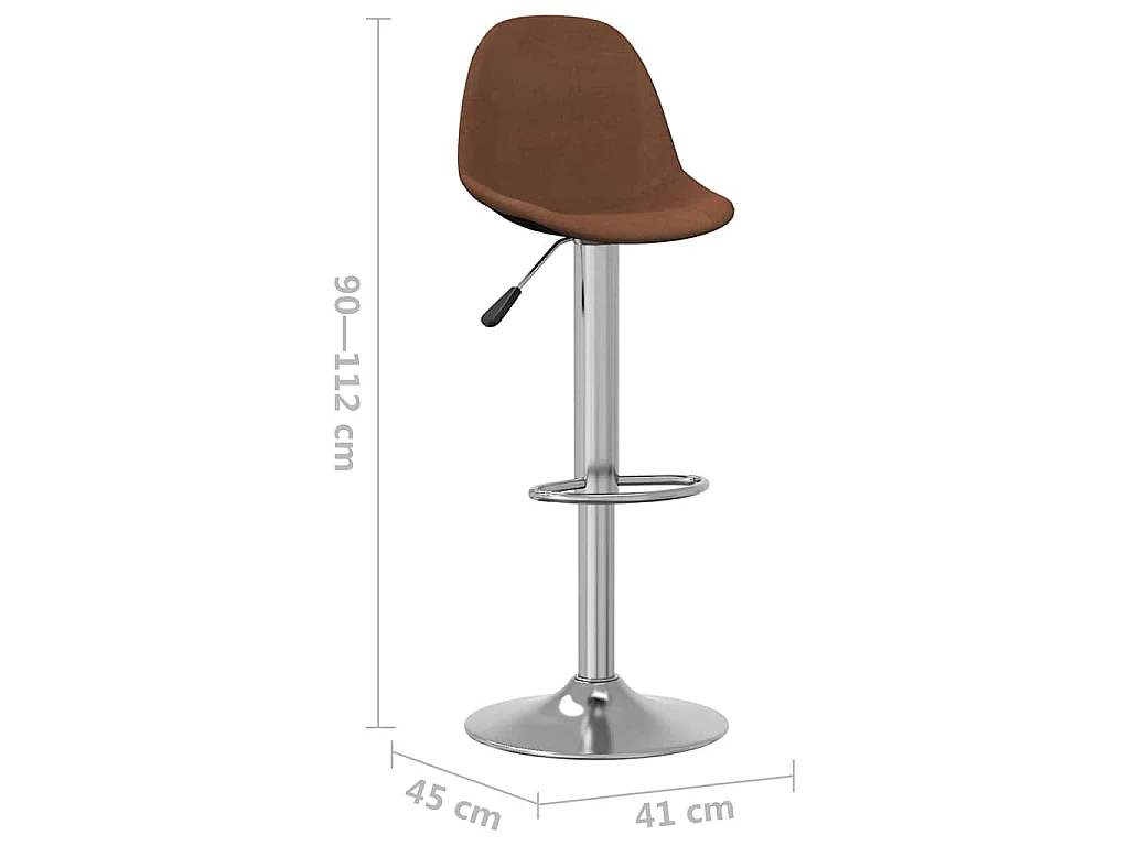 Tabourets de bar lot de 2 marron tissu