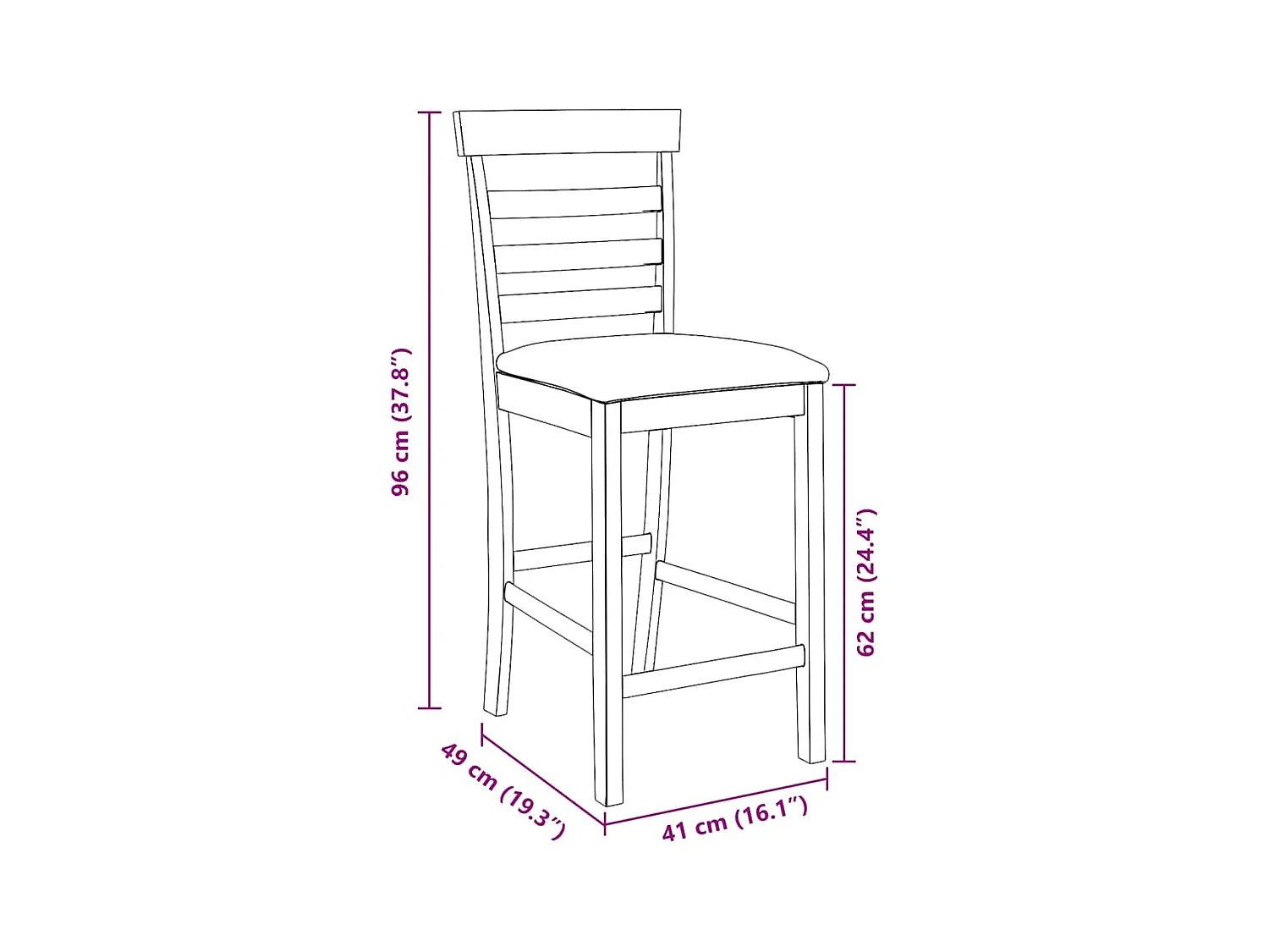 Barhocker mit Kissen 2 Stk. Braun Massivholz Gummibaum