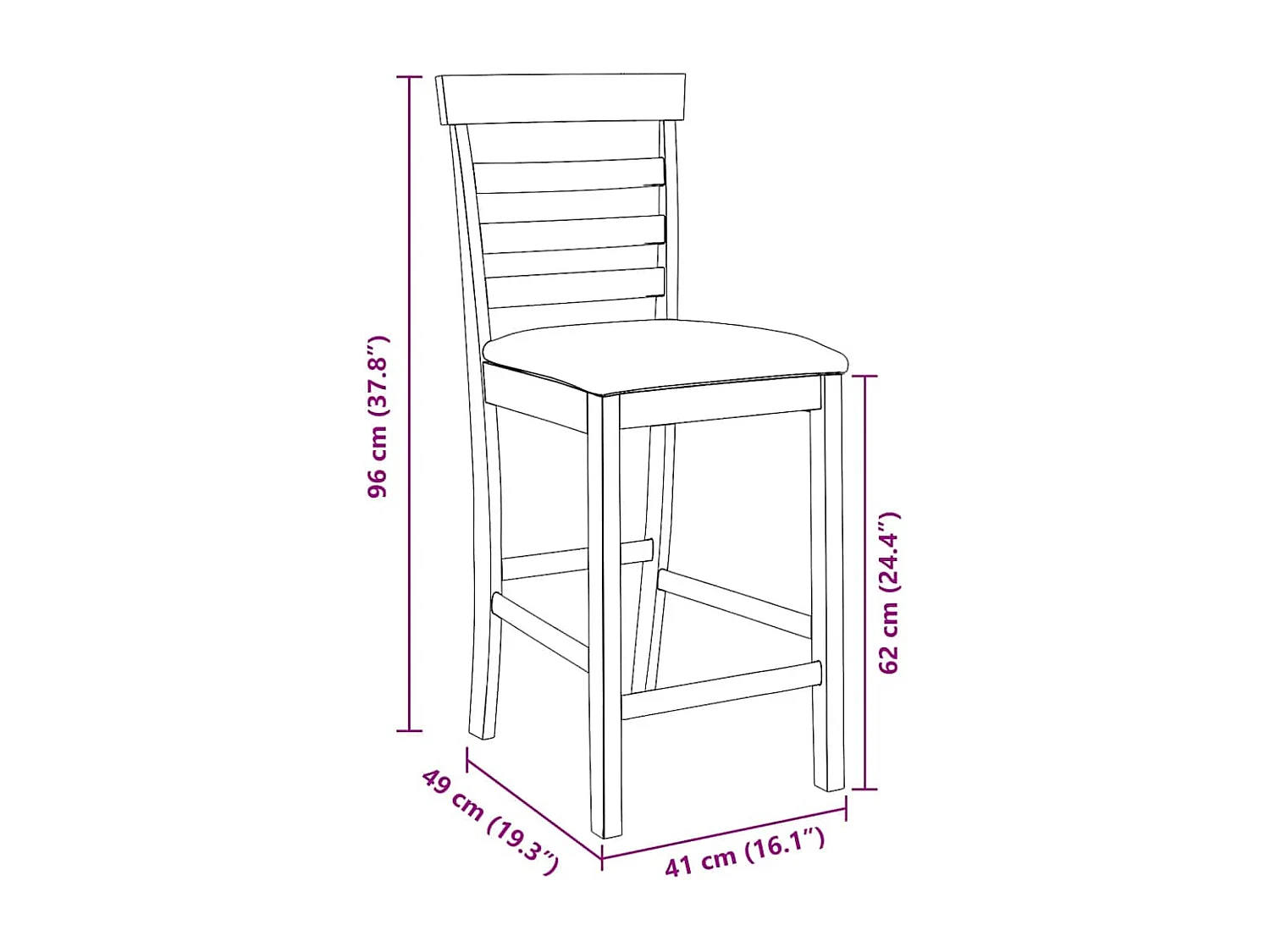 Barhocker mit Kissen 2 Stk. Braun Massivholz Gummibaum