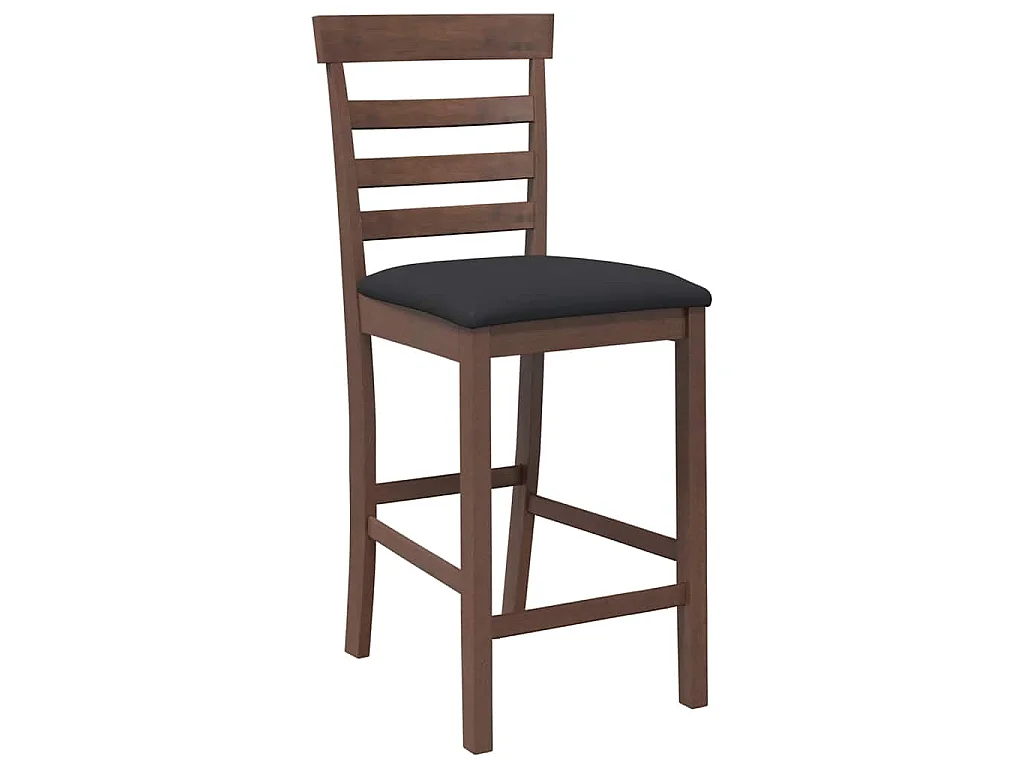 Barhocker mit Kissen 2 Stk. Braun Massivholz Gummibaum