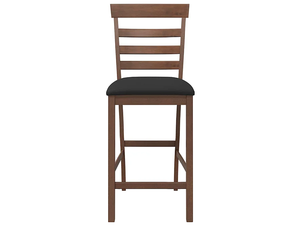 Barhocker mit Kissen 2 Stk. Braun Massivholz Gummibaum