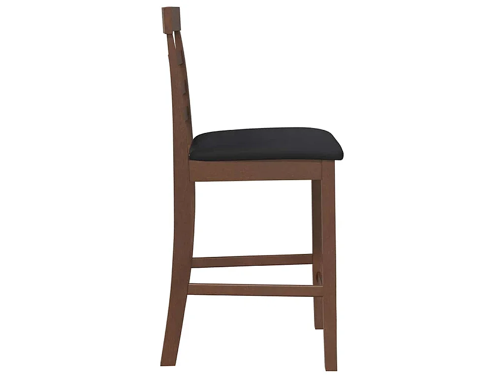 Barhocker mit Kissen 2 Stk. Braun Massivholz Gummibaum