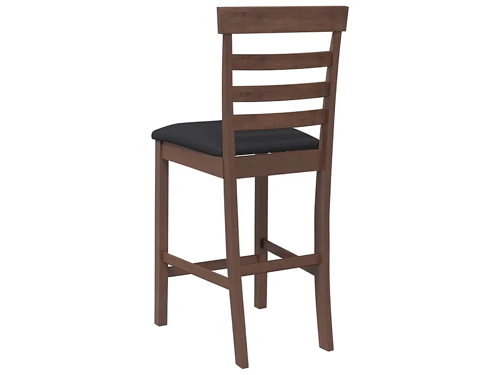 Barhocker mit Kissen 2 Stk. Braun Massivholz Gummibaum