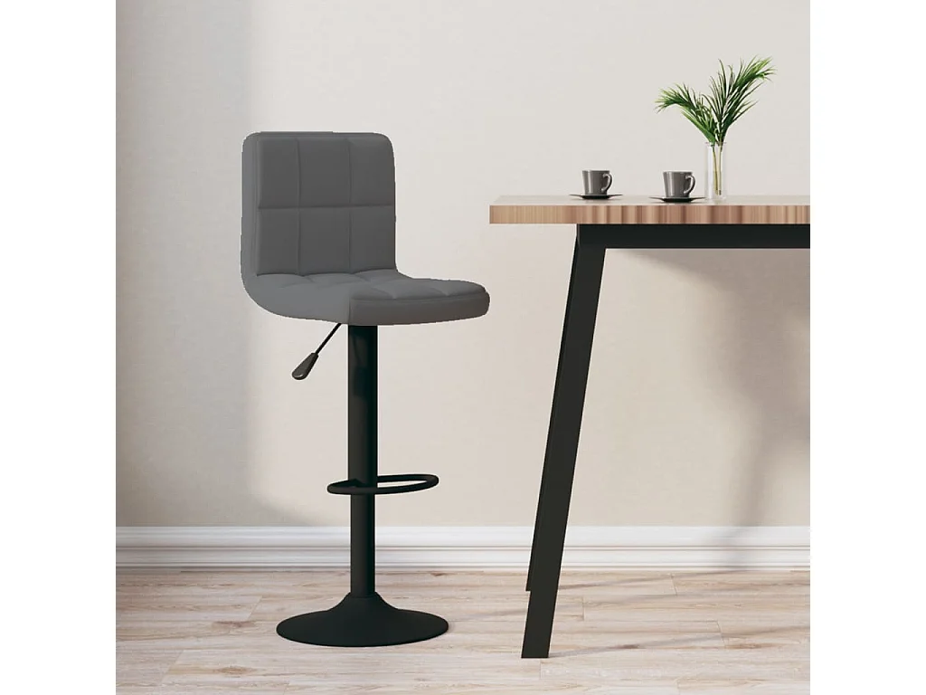 Barhocker Dunkelgrau Samt