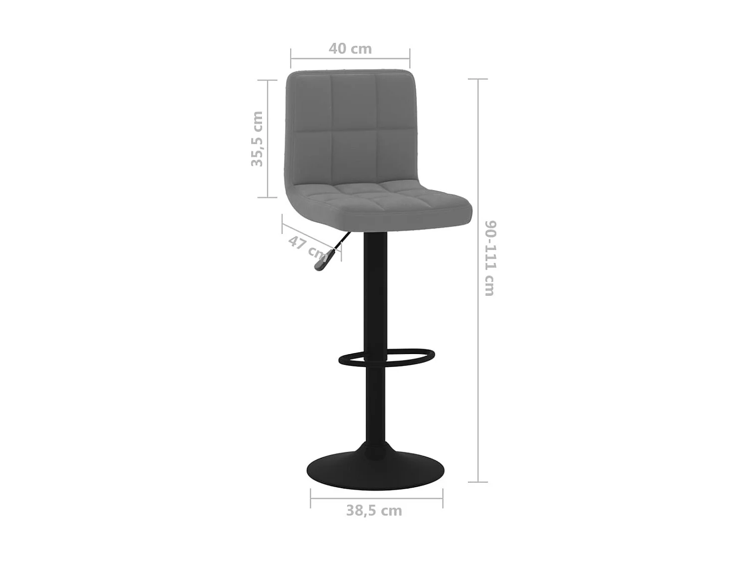 Barhocker Dunkelgrau Samt