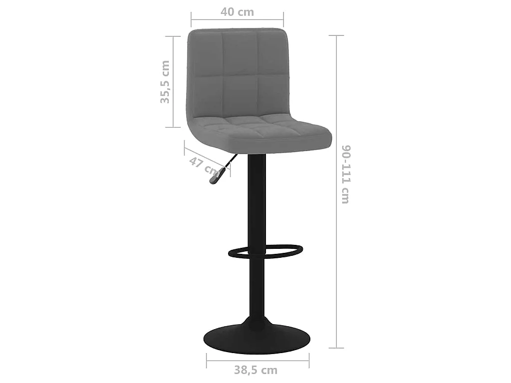 Tabouret de bar Gris foncé Velours