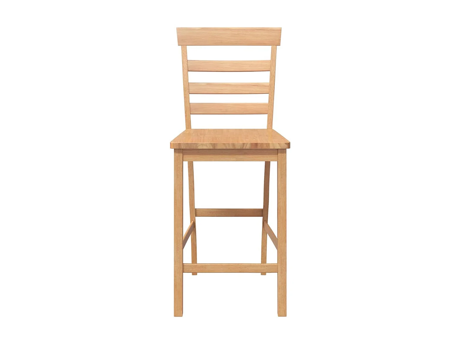 Barhocker 2 Stk. Natur Massivholz Gummibaum