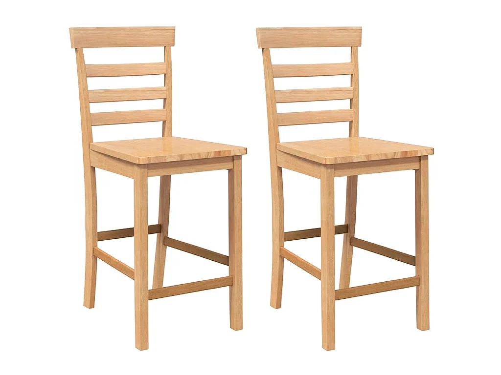 Barkrukken 2 st massief houtrubber naturel