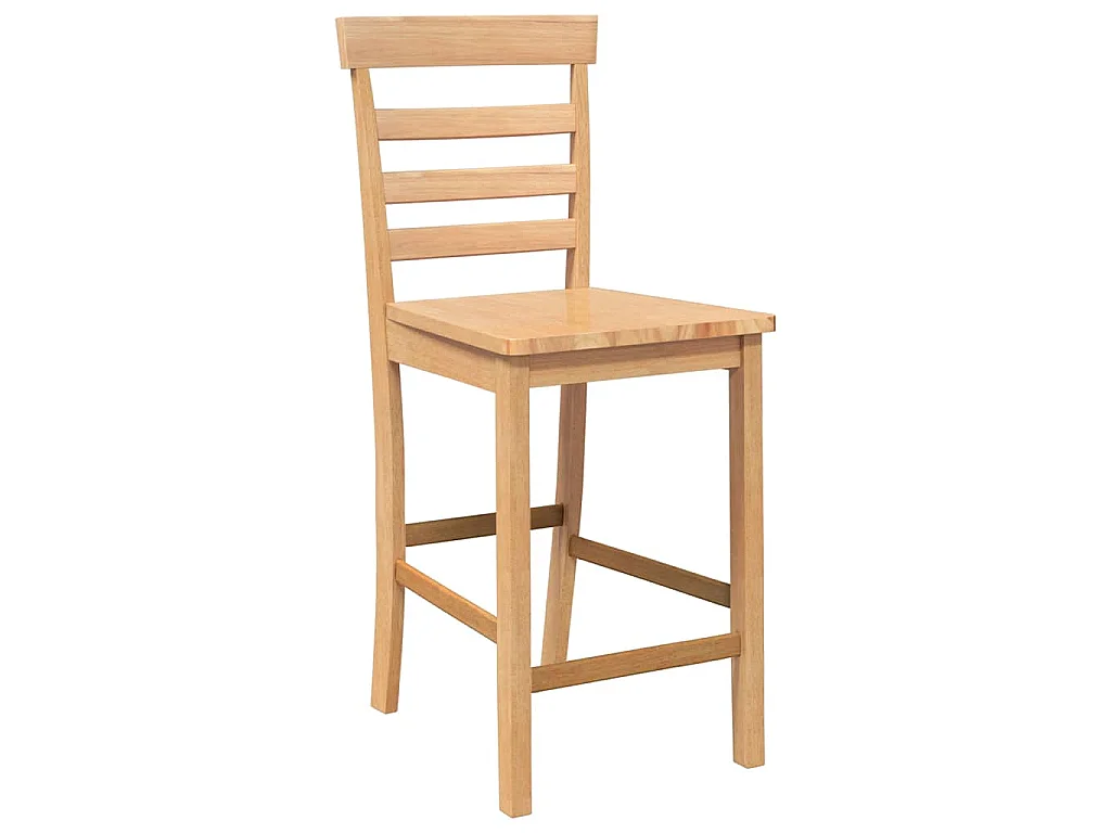 Barkrukken 2 st massief houtrubber naturel