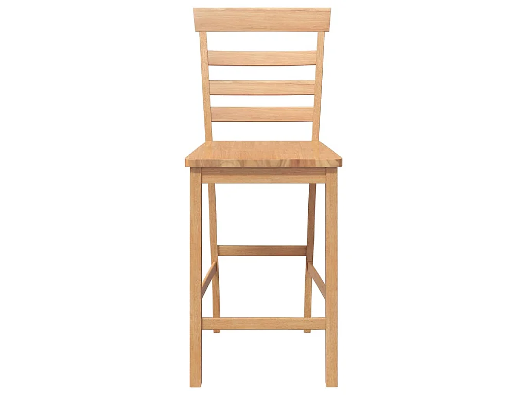 Barkrukken 2 st massief houtrubber naturel