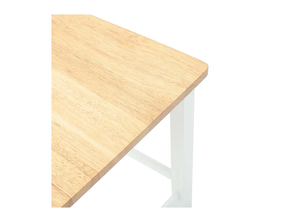 Taburetes de bar 2 uds madera maciza blanca caucho