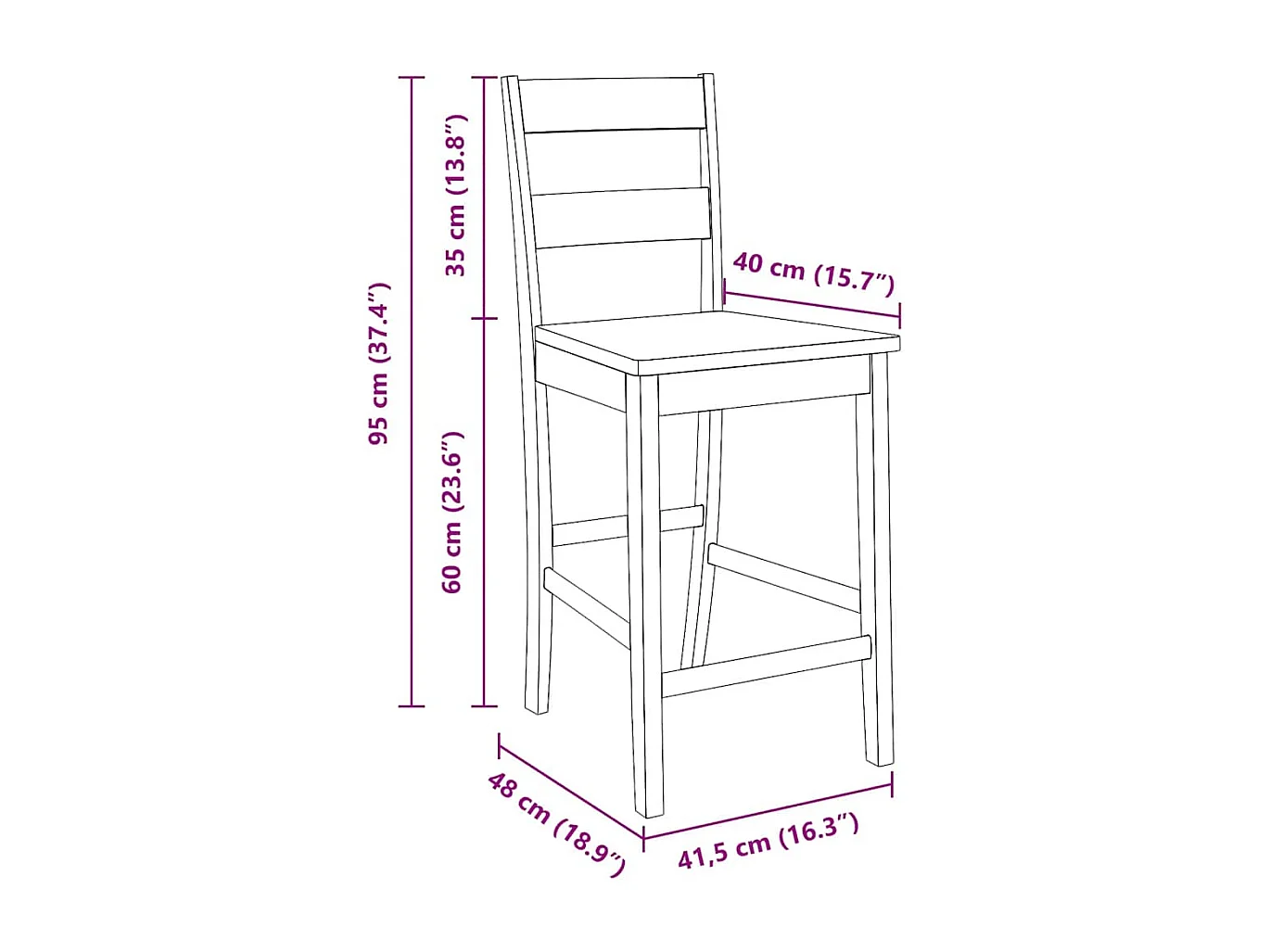 Tabourets de bar 2 pcs blanc bois massif d'hévéa
